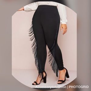 Plus size fringe pants